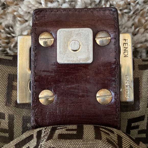 Fendi Vintage Zucchino Mini Mamma Baguette Dark Brown Canvass Leather - Picture 2 of 15